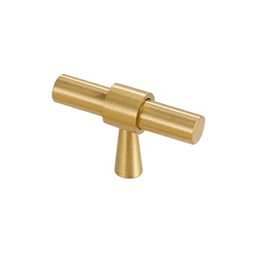 Tuidzljd Gold Drawer Round Brass Cabinet Pulls Kitchen Cabinet Door Handles T Type Wardrobe Brass Handles Brass Cabinet Door Pulls