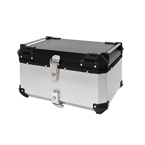 optrcn Motorcycle Top Case for BMW CE 04 2024 2025, Aluminum Alloy Motorcycle Tail Box, Motorbike Tail Box Trunk Tour Storage Carrier Case with Leather Lining,65L-Silver
