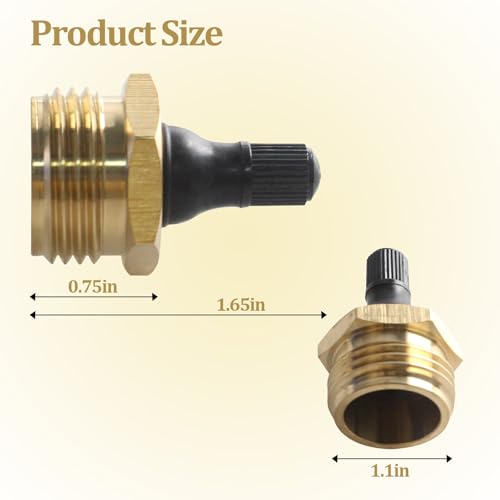Image of RV Water Blow Out Plug for Camco Winterization Valve & Schrader Valve to Clean RV Water Lines, Replaced of Camco 36153 Brass Blow Out Plug