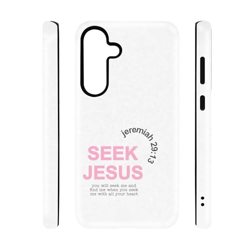 qizjio Christian Bible Verse Seek Jesus Phone Case, Shockproof Protective Cover for Samsung Galaxy S25 Plus