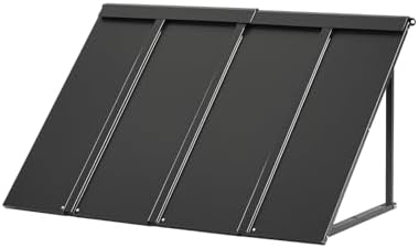 VEVOR Fenstermarkise 112,5x61x61 cm, Türvordach, Markisen, Überdachung mit dreieckigem Stahlrahmen für Türen, Außenregen & Schnee-Sonnenschutz für Türeingänge, Fenster, Veranden, B