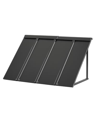 VEVOR Fixed Metal Awning 44 x 24 in, Window Awning Door Canopy, Stable Triangle Steel Frame Awnings for Doors Exterior Rain, and Snow Sunlight Protection for Door Entrance, Windows, Porches, Balconies