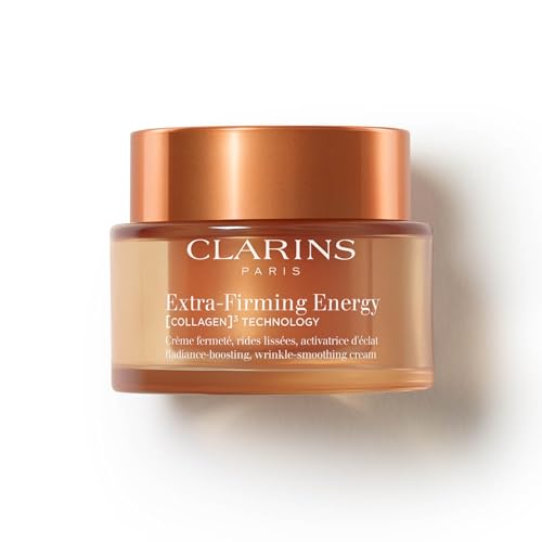 Clarins NEW Extra-Firming Energy Face Moisturizer | 2-in-1 Firming and Radiance Boosting Anti Aging Face Cream | Contains Collagen Polypeptide & Niacinamide | REFILLABLE | All Skin Types | 1.7 Ounces