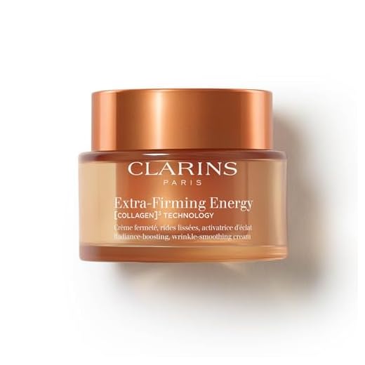 Clarins NEW Extra-Firming Energy Face Moisturizer | 2-in-1 Firming and Radiance Boosting Anti Aging Face Cream | Contains Collagen Polypeptide & Niacinamide | REFILLABLE | All Skin Types | 1.7 Ounces