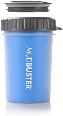 Dexas Lidded MudBuster Limpiador portátil para patas de perro, mediano, azul