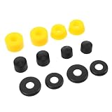 Cabilock Gelbe PU Skateboard Dämpfungsbuchsen Satz Vibrationsdämpfer für Achsen Kompatibel mit Longboards Surfskates Stoßabsorbierend Leicht mit Unterlegscheiben Skateboard Zubehör