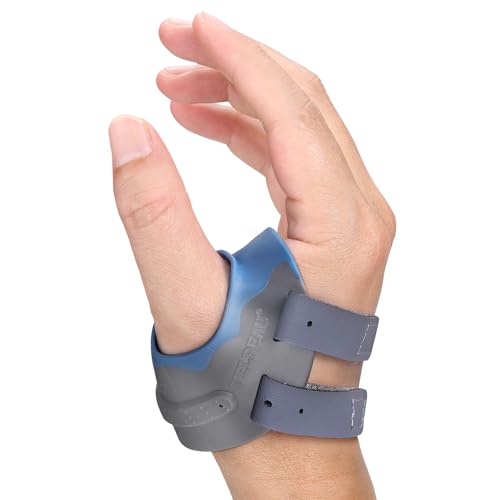Velpeau CMC Thumb Brace for Osteoarthritis - with Shape-memory Restriction Splint, CMC Joint Stabilizer, Basal Thumb Arthritis Pain Relief and Support for Women and Men (Blue, Right Hand, Me