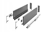 GTV Schubladensystem AXIS PRO - Schubkastengarnitur mit Vollauszug und Soft-Close - Länge 500 mm - Höhe 168 mm - Farbe Anthrazit