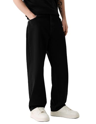 Men Y2k Skater Jeans Vintage Low Rise Baggy Straight Leg Jeans Casual Stretch Loose Fit Denim Pants Streetwear