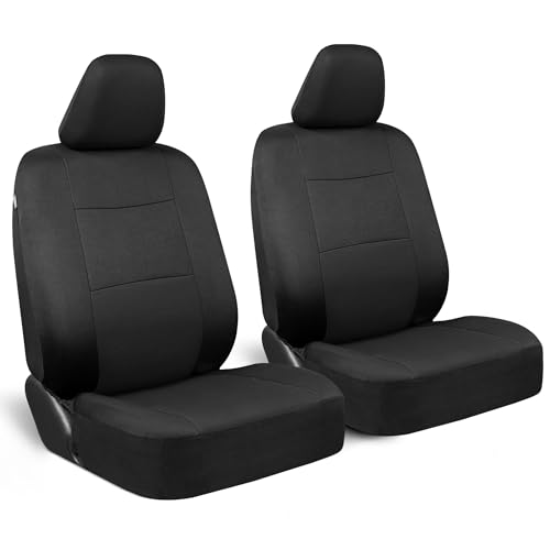 Image of BDK PolyPro 2-Pack Front Car Seat Covers Set in Black /Black - Front Seat Covers for Cars Trucks Vans SUVs Sedans, Easy to Install Front Car Seat Cover Protection, Universal Fit Car Accessories