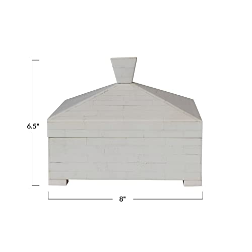 Creative Co-Op Decorative Storage Pyramid Lid And Knob, Ivory Box #TOP3