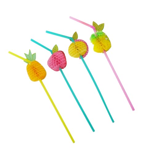 Pitillos plásticos desechables 3D coloridos 24 pcs miniatura 1