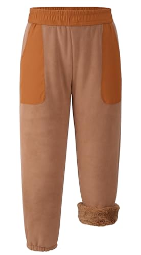 Happy Cherry Fleece Lined Sweatpants for Boys Girls Elastic Waist Winter Warm Jogger Snow Pants