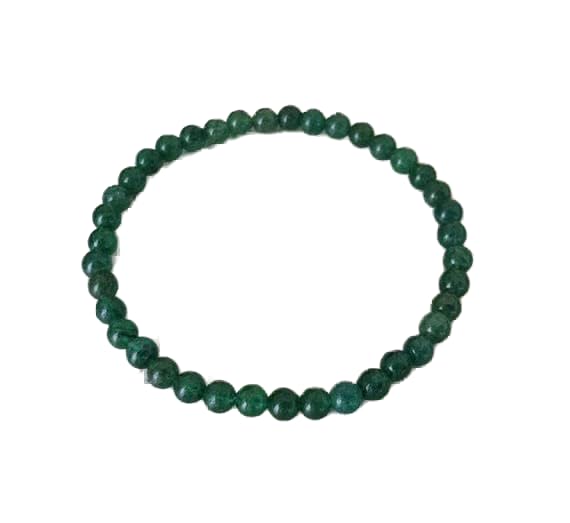 Bracelet en aventurine verte pour la méditation | Bracelet élastique 6mm bien-être stbr-04560