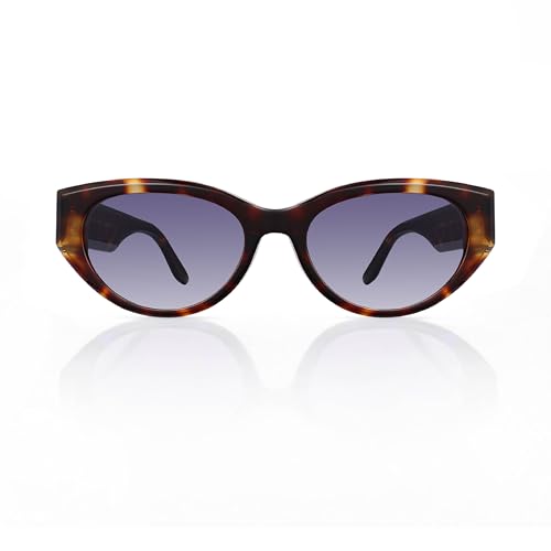 Image of Vintage Narrow Cat-Eye Sunglasses for Women Men Trendy Acetate Shades, Exclusive Eyewear Brand of EssilorLuxottica