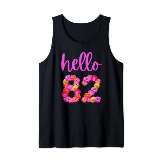 Flor de cumpleaños de 82 años Hola 82 Es mi cumpleaños 82 Camiseta sin Mangas