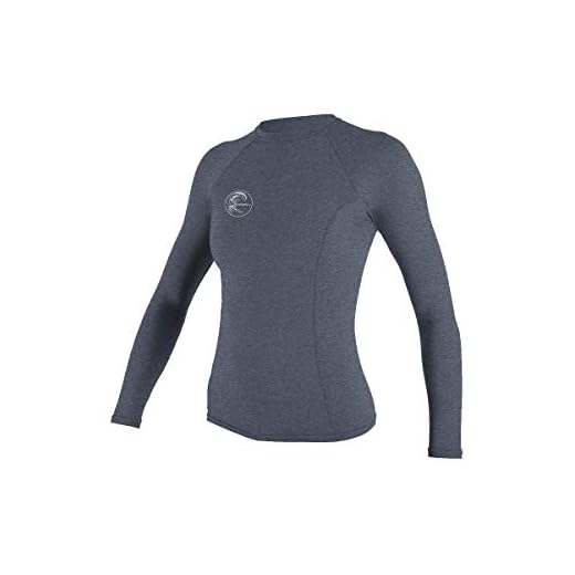 O'Neill Wetsuits Women's Hybrid UPF 50+ Long Sleeve Rash Guard, Slate, S (4893)