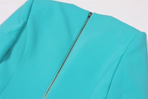 Women's Chic Suit Dress Notched Collar Long Sleeves Single Button Mini Dresses for Party Office Ladies Blazer Jacket4