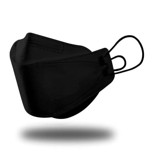 BOTN 10Pcs X-Large KF94 Protective and Safety Face Mask for Adult, 4-Layer Filter and 3D Design, Adjustable Strap and Premium Quality Made in Korea (Black)