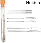 Large-Eye Blunt Needles, Hekisn Pro Quality Stainless Steel Yarn Knitting Needles, Sewing Needles, Crafting Knitting Weaving Stringing Needles (6 Pcs)