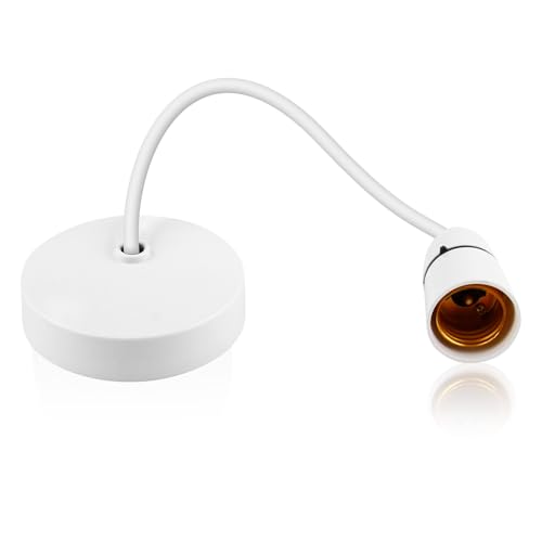 Ceiling Pendant Light Fitting, E27 Lamp Holder 8.5”(215mm) Ceiling Hanging Lights Fixtures Modern Hanging Light Fixture Kit for Kitchen Living Room Bedroom Dining Room DIY Industrial Pendant Lighting