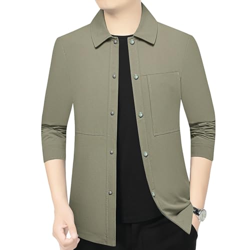 Veste décontractée homme col carré blouson léger automne