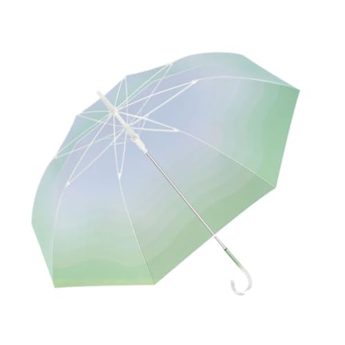 Parapluie transparent vert automatique avec structure en métal résistant