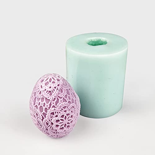 QT0339 PRZY Easter Eggs Silicone Candle Mold 3D Lace Egg Moulds Decor Soap Molds Clay Resin Moulds