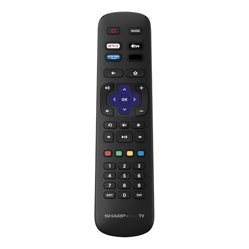 OEM Replacement Remote Control Compatible with All Sharp Roku Smart TVsOnly Works with Sharp Roku TV Not for Roku Stick and Roku Box(Netflix Apple TV+ Prime Video and Waipu.tv)