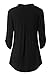 Zattcas Womens Floral Printed Tunic Shirts 3/4 Roll Sleeve Notch Neck Tunic Top,Solid Black,X-Large