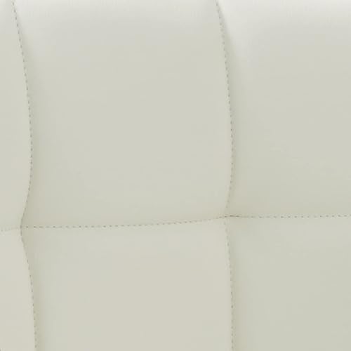 Miniatura 41 de AC Pacific Taburete de bar giratorio ajustable contemporáneo con cojín y reposabrazos, 24-33 pulgadas, color blanco Blanco,Blanco (Daisy