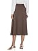 Casly Lamiit High Waisted Skirts for Women Midi Length Dressy Casual Flare Pleated A Line Skirt with Pockets Elastic Waistband Brown S