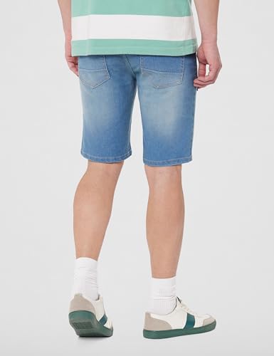 Image of The Indian Garage Co Men Slim Fit Solid Mid-Rise Denim Shorts