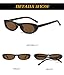 EYLRIM Trend Narrow Cat Eye Sunglasses for Women Fashion Small Oval Sun Glasses Black Shades(A3 Black/Brown)
