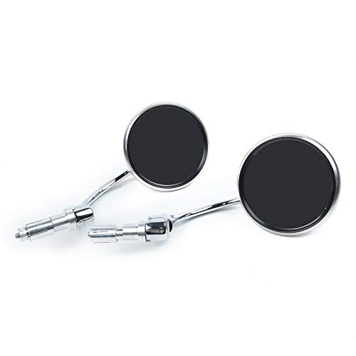Image of ELECTROPRIME 1 Pair Chrome Round Bar End Rearview Side Mirror Adjustable For Cafe Racer