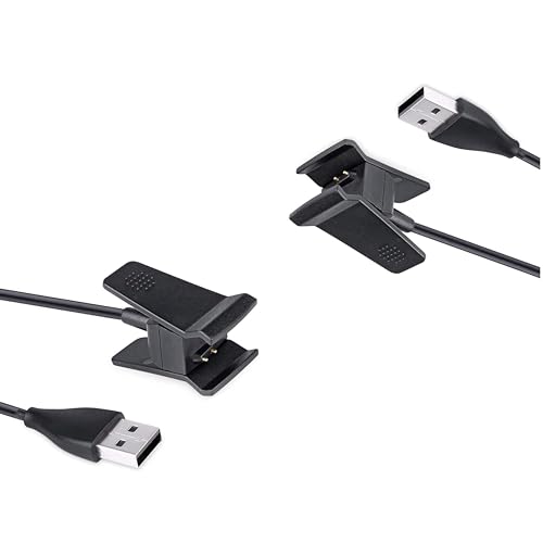 SelHeng 2Pcs Charger Compatible for Fitbit Alta, Replacement USB Charging Cable Clip for Fitbit Alta Fitness Tracker 100cm / 3.3ft Arm and Wristband Technology, Black