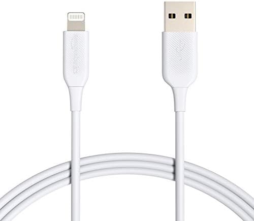 Amazon Basics 2-Pack Apple MFi Certified USB-A to Lightning Cable, Fast Charging, Data Sync, High Speed Transfer, Sturdy Design for iPhone 14 13 12 11 X Xs Pro, Pro Max, Plus, iPad, 6 Foot, White