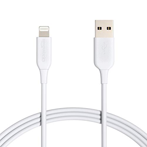 Amazon Basics 2-Pack Apple MFi Certified USB-A to Lightning Cable, Fast Charging, Data Sync, High Speed Transfer, Sturdy Design for iPhone 14 13 12 11 X Xs Pro, Pro Max, Plus, iPad, 6 Foot, White by Amazon Basics - Used condition - US$14.52
