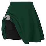 Hanna Nikole Women Plus Size Casual Skater Skirt High Waist Elastic Lining Christmas Skirt Green Women Skorts Pocket 20 Plus