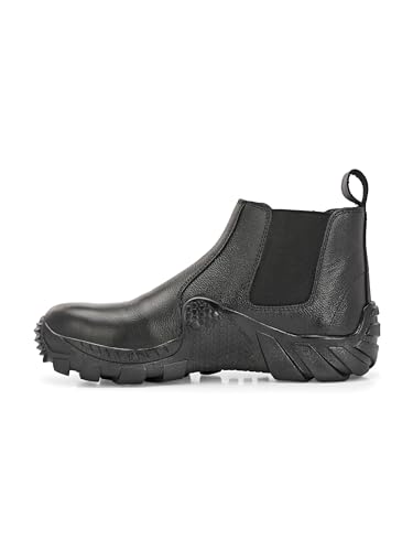 Image of Eego Italy Solid Genuine Leather Anti Skid Chelsea Boots with 3m reflectors