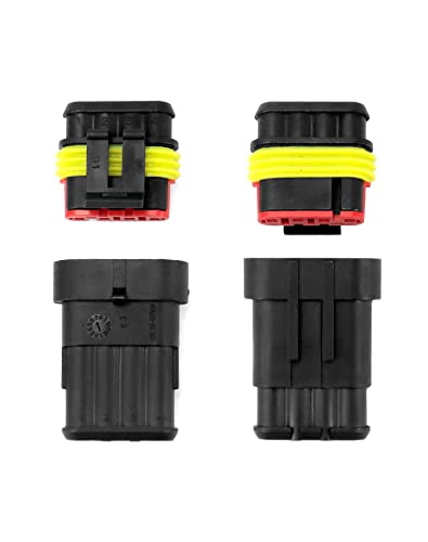 QWORK® 10 sztuk złącze samochodowe wodoodporne, złącze 4 pin, wtyczka kabla, do motocykla samochodowego