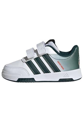 adidas Unisex Kids' Zapatilla Disney Mickey Mouse Tensaur (Infantil), Cloud White/Aurora Ivy/Lime Burst, 25