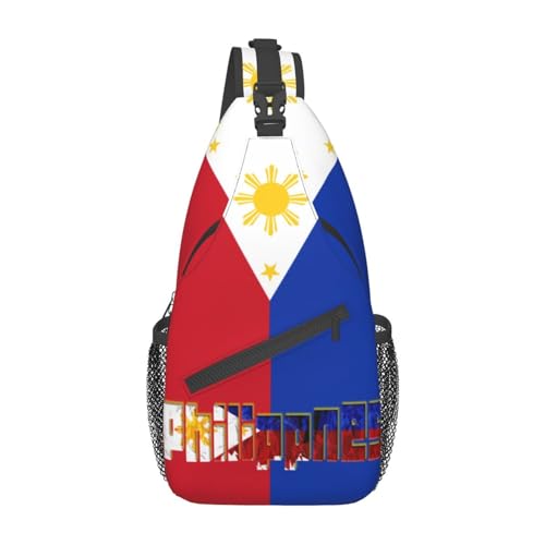 TKDYVAI Philippines Flag Crossbody Bag Philippines Shoulder Bag Backpack Filipinos Sling Bag Chest Casual Daypack for Outdoor