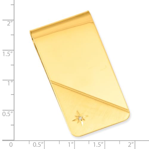 Diamond2Deal Gold-Plated Kelly Waters Star Cut .001ct. Diamond Money Clip (Length: 25 mm|Width: 50mm)4