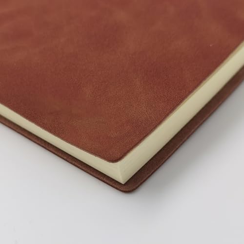 Oraivy Caderno de couro de capa dura para mulheres e homens, 14,5 x 21 cm, páginas pautadas A5 192 p