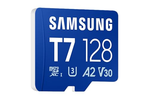 Image of Samsung T7 microSDXC, 128GB, 170 MB /s Read, A2, U3, V30, Memory Card for Gamers & Video Creators, Compatible with Smartphone, Tablet, Laptop, Action Camera, Drone & Gaming Console (MB-MB128T /WW)