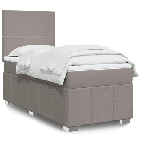 Sommier à lattes avec matelas et surmatelas intégrés 90x200 cm, Tête de lit réglable, Matelas à ressorts ensachés pour un sommeil réparateur, Confort...