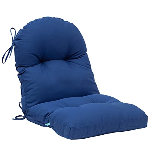 Image of QILLOWAY Tufted Outdoor Chair Cushion Set of 4, Waterproof 43x20x4 Inch Non Slip Replacement Pad for Wicker Lounge Patio Furniture, Royal Blue