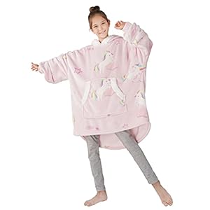 Winthome Oversized Blanket Hoodie for Kids Boys Girls, Super Soft Warm Fleece Sweatshirt Blanket Hoody