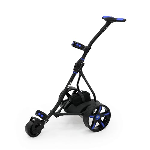 M.Y Pro Series Electric Golf Trolley | 36 Hole Battery Lithium Golf Cart | 9 Speed Auto Distance Function | Easy To Assemble | Over 100 Free Accessories (Lithium Battery Blue)